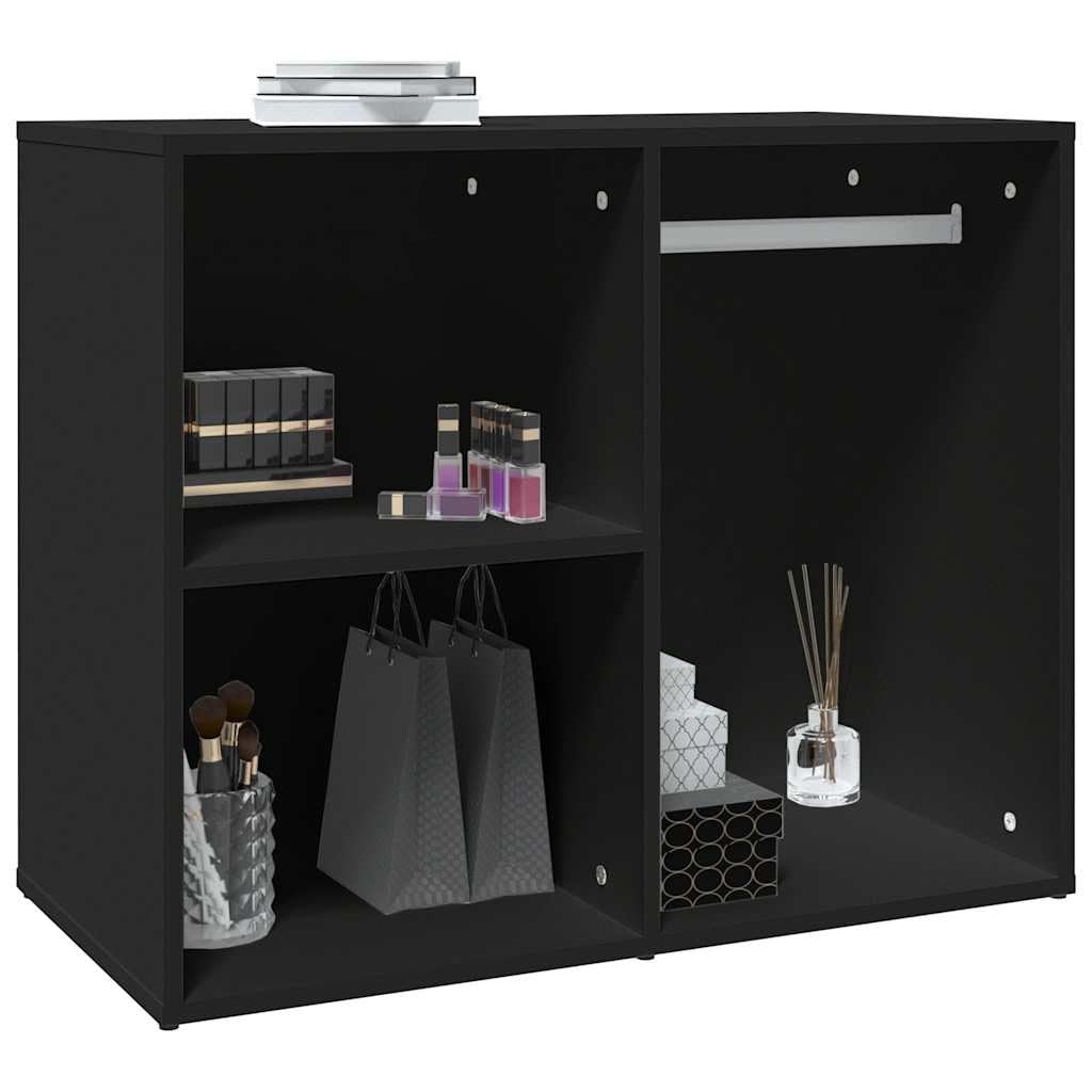 Armoire de Dressing Noir en Bois d'ingénierie 80x40x65 cm avec Compartiments spacieux, Meuble Rangement Polyvalent pour Chambre, Salon, Bureau, entrée, Salle à Manger