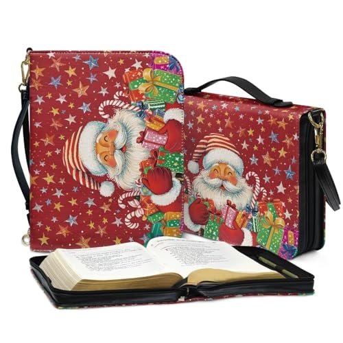 Bible Covers for Women Waterproof Leather Bible Case with Shoulder Strap Christmas Decor Church Bible Bag for Worship2