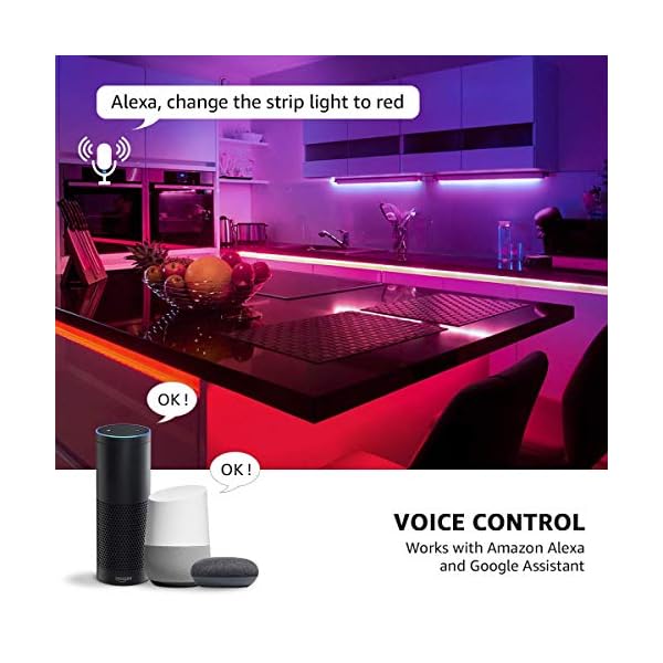 LE LED Strip 5M, Alexa RGBW LED Streifen mit Musik, IP65 Smart LED Leiste, [nur 2.4GHz] WiFi Hell 5050 LED Band… – Bild 3