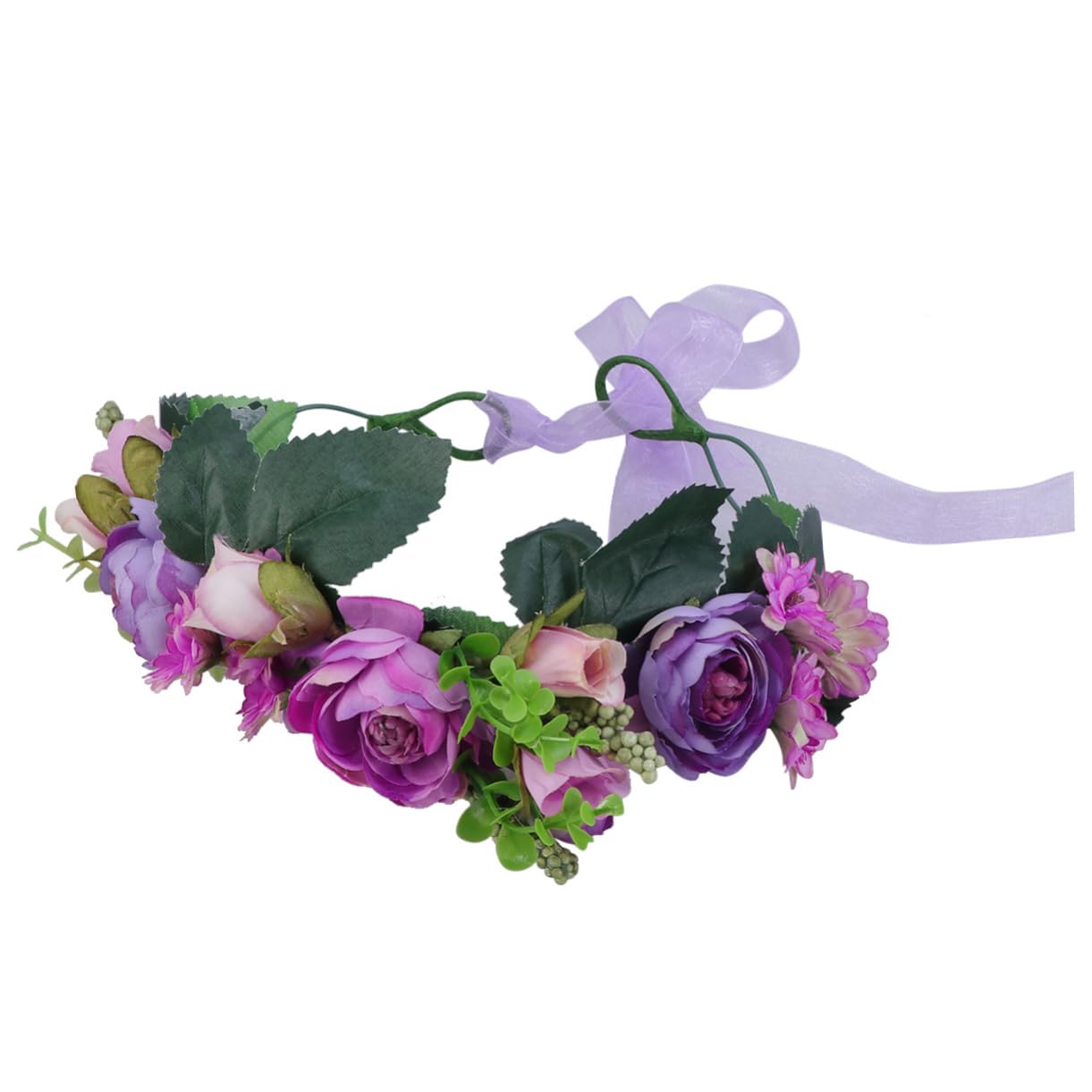 Healeved 2piezas Diadema De Flores Artificiales Para Novia y Dama De Honor Tocado De Boda Color Adorno Para Pelo Celebraciones y