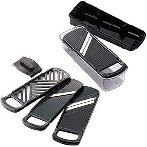 Shimomura Kihan 43881 Slicer Food Prep Set, Made in Japan, Slices, Shreds, Grater, Protected Peeler