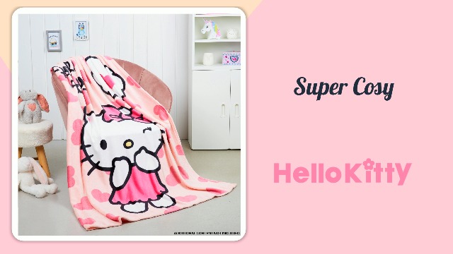 Hello Kitty Sanrio Deken met capuchon voor meisjes en jongeren, Kuromi