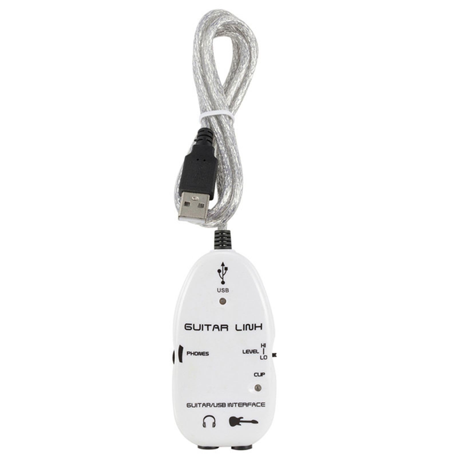 Interfejs audio USB, interfejs audio gitara gitara do adaptera kabla USB z rejestratorem Złącze do komputera PC (WHITE)