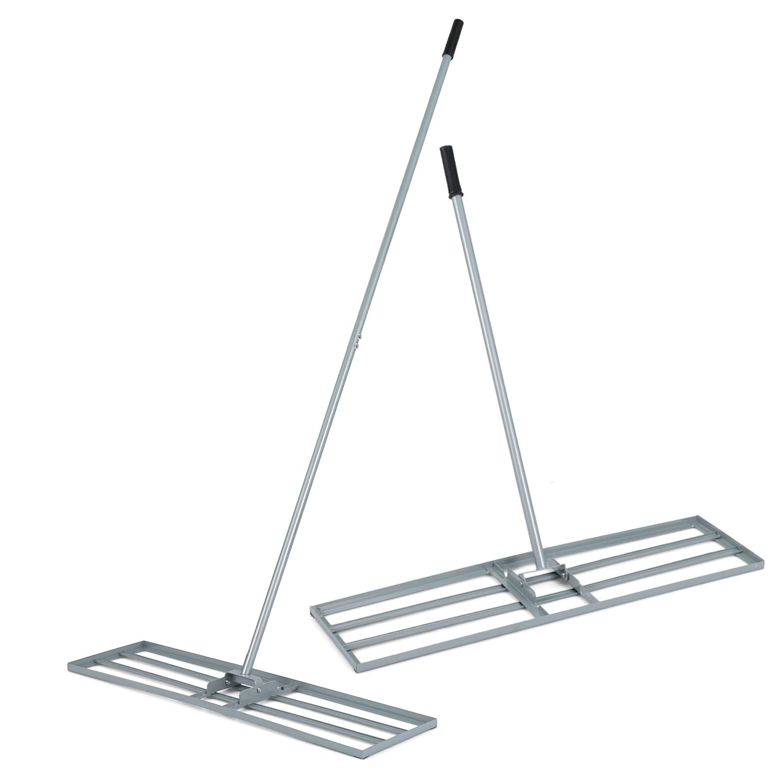 Grabie wyrównujące trawnik 91/106 x 25 cm, wyrównywacz trawnika z regulacją 175 cm, długi uchwyt, grabie do trawników, narzędzie do wyrównywania gleby w ogrodzie, na polu golfowym (zielone,