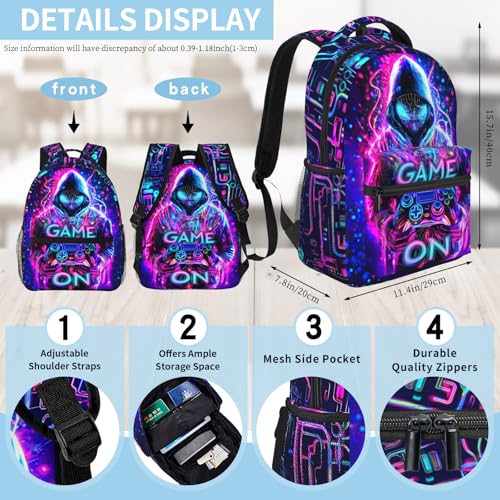Backpack for Boys Game Boys School Backpack for Kids Children Teens Elementary Middle School Kids' Backpacks Gaming Bookbag Travel Back Pack for Age 6-182