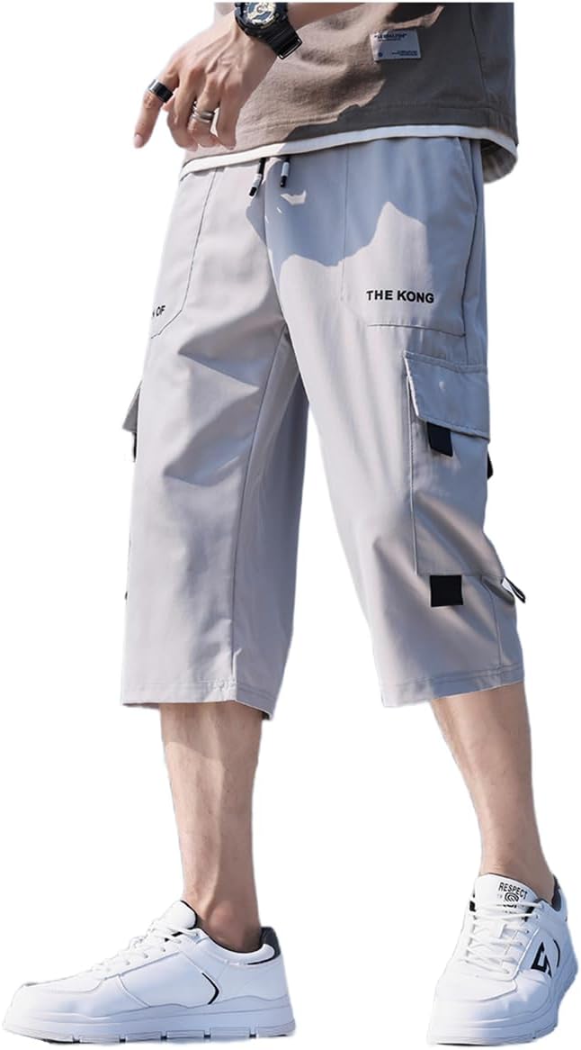Amazon | パンツメンズ夏服メンズ7分丈スポーツショートカーゴ