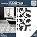 FloorPops 12-in by 12-in Villa Peel and Stick Floor Tiles (10 Tiles), (10 sq.ft./Carton), Black and White