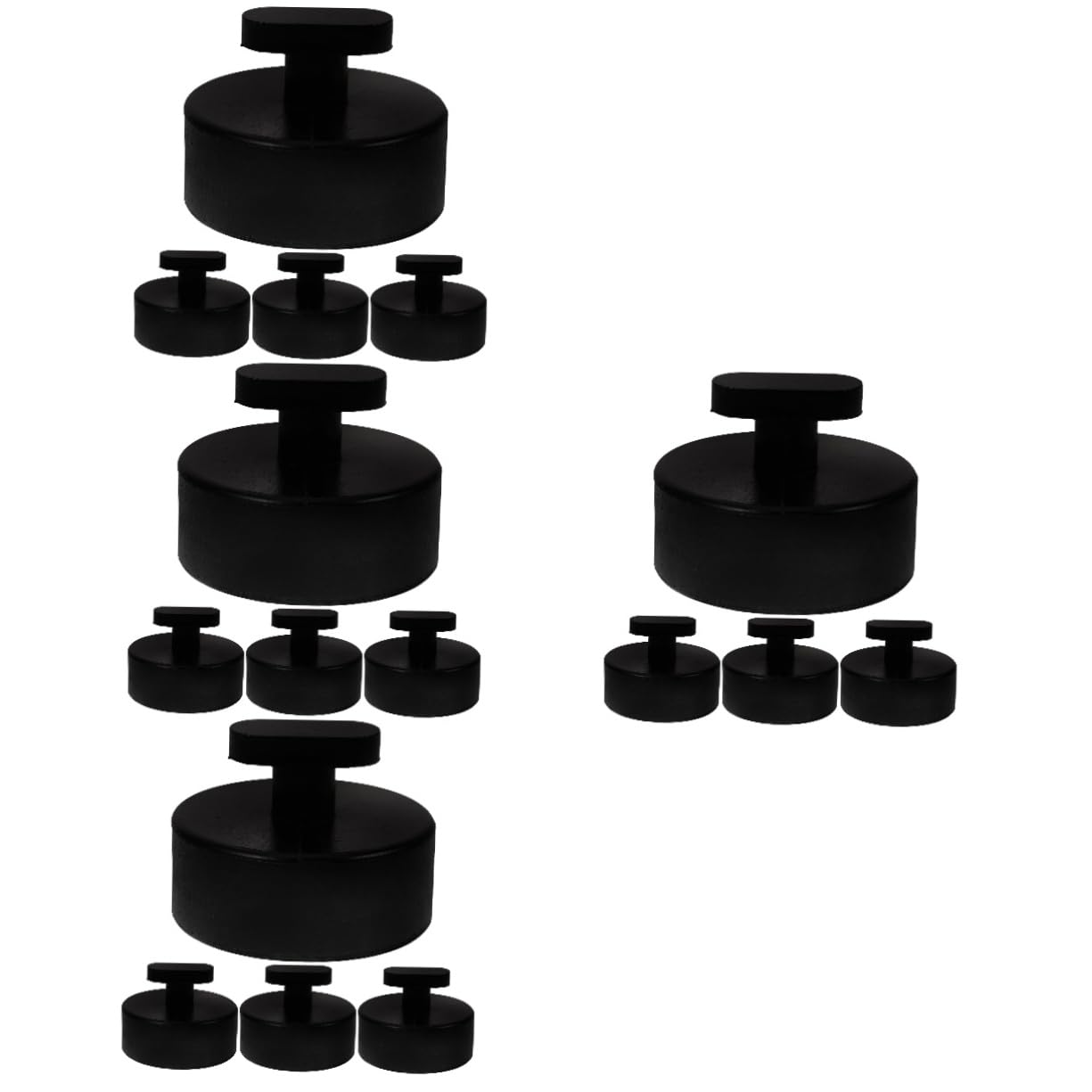 HOMSFOU 4 Set Blocco Di Gomma Supporto Per Jack Da Pavimento Martinetto Da Pavimento Cavalletti Per Cric Per Auto Tampone Black Gomma Da Cancellare 4 Pezzi*4