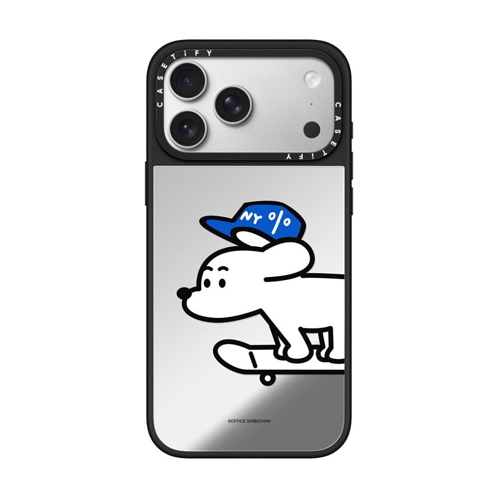 CASETiFY ミラー iPhone 17 Pro Max ケース [鏡面(スマホカバー) / MagSafe対応/指紋防止] - Skater JOHN (Standard) - シルバー (ブラックバンパー)