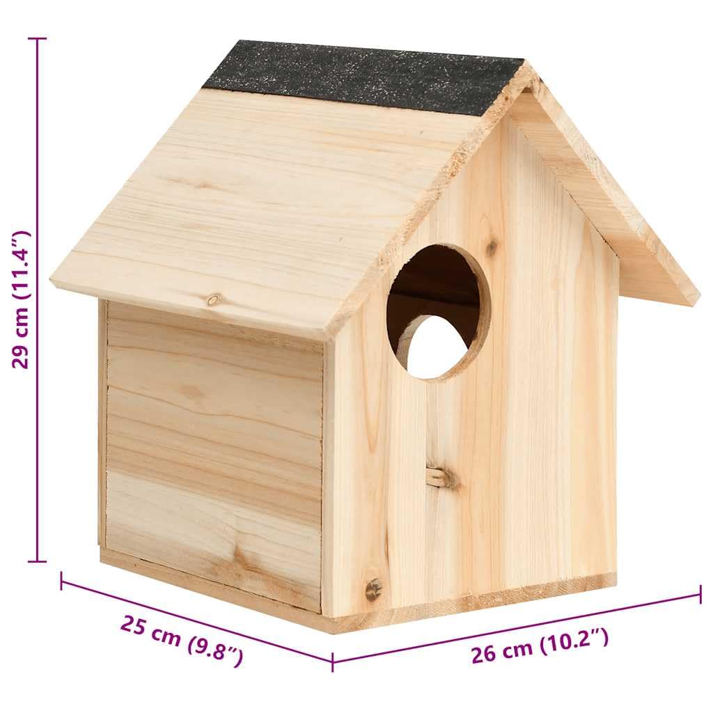 Domek dla wiewiórek, drewno lite 26 x 25 x 29 cm, z dachem i trzema otworami wejściowymi do bezpiecznego użytku na zewnątrz, idealny dla gryzoni, małych zwierząt, do użytku na zewnątrz i