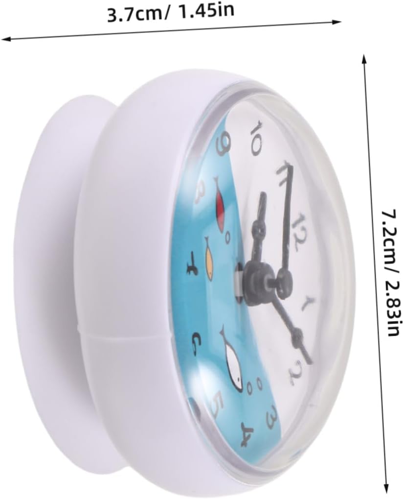 Amosfun Waterproof Shower Timer Wall Clock with Suction Cup for Bathroom and Kitchen, Plastic Material, Mirror Display, Silent Operation, Replaceable Battery, Modern and Stylish Design