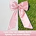 Large Pink Bow for Coquette Room Decor, 40x24 In Satin Ribbon Tie Coquette Birthday Decorations, Giant Pastel Pink Hanging Wall Decor for Ballerina Girl Just Want to Be One (Internal Stability Layer)