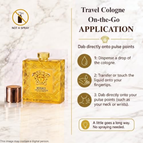 Versace Eros Energy Mini Cologne for Men, Yellow EDP Splash 0.17 oz, Sample Size - image 4