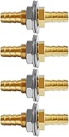 Vista 8 de 2 unids latón recto bulkhead montaje 3/4 "OD Barb Thru-Bulk Acoplamiento Tanque Conector Manguera de manguera para agua/aceite/gas