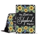 BWOOLL Case for Samsung Galaxy Tab S11 Ultra/S10 Ultra/S9 Ultra/S8 Ultra 14.6" 2025/2024/2023/2022, Slim PU Leather Stand Cover with Auto Wake/Sleep, Sunflower Quote Bible Verse Psalm 23:1