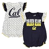 Outerstuff California Golden Bears NCAA Newborn Navy/White Polka Fan 2 Piece Creeper Set