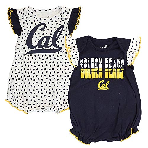 Outerstuff California Golden Bears NCAA Newborn Navy/White Polka Fan 2 Piece Creeper Set