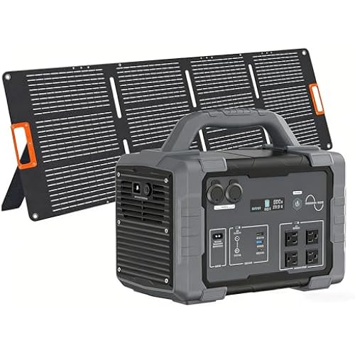 Solar Generator 1800W (3600W Surge) with 200W Solar Panel, 1024Wh LiFePO4 Portable Power Station Kit, 1.5H AC Fast Charge, Clean Energy for Home Backup, RV Camping, Emergency Outages