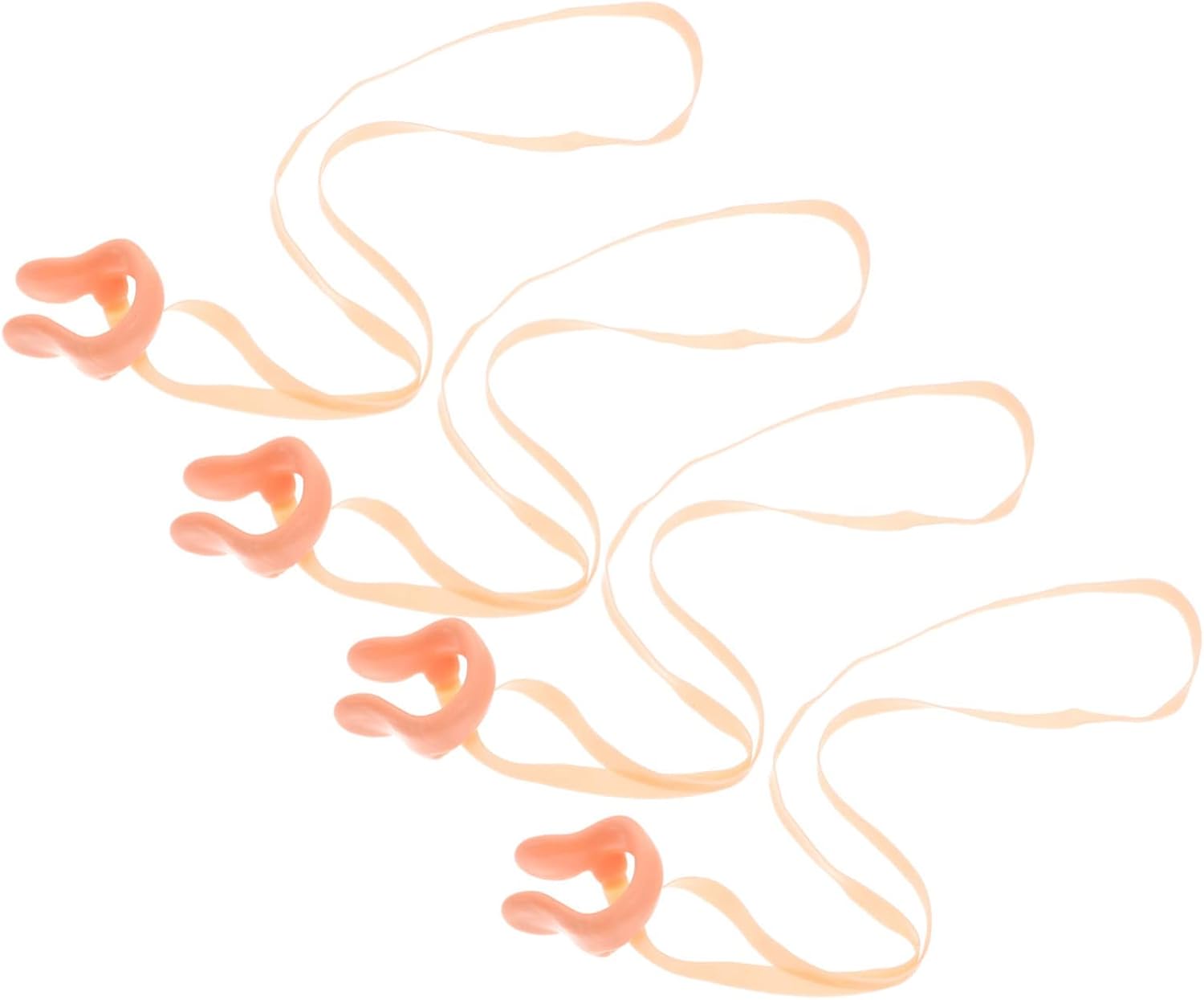 4pcs Soft Silicone Swimming Nose Clips with Strap Comfortable Nose Protection for Adults and Kids Swim Accessory for Pool and Beach Use