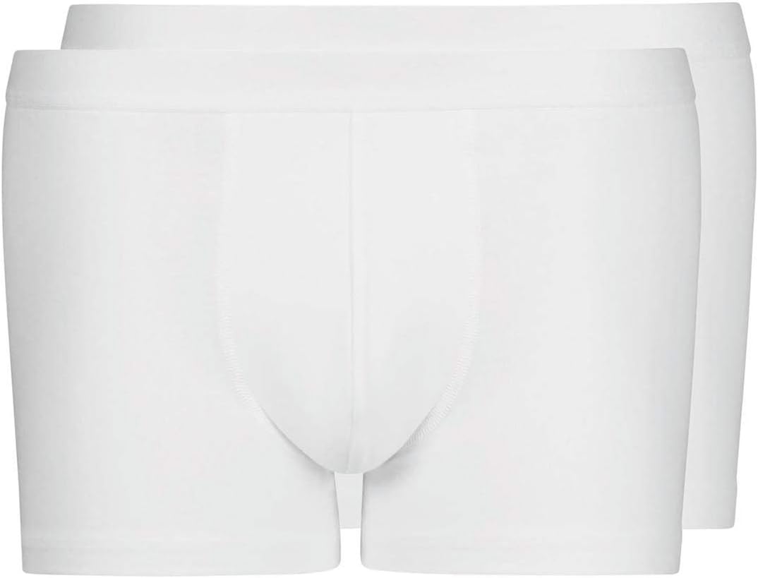 HUBER Men's Pack of 2 Trunk Cotton 2 Pack 112535 White L
