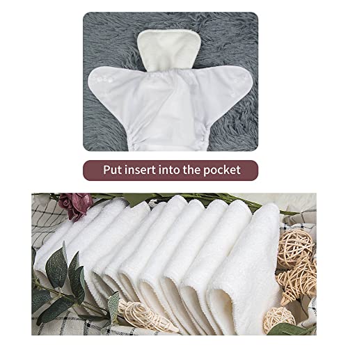 Image of ALVABABY Baby Cloth Diaper 6 Pack with 12 Inserts One Size Cloth Diaper Covers Adjustable Washable Reusable for Baby Girls and Boys