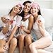 Wavyknot 24Pcs Sleepover Party Favors for Girls 6 Pink Spa Makeup Headband 6 Plush Sleep Eye Mask 6 Rose Red Hair Claw Clips 6 Clear Cosmetic Bags for Slumber Party Supplies Gifts(Medium Claw Clips)
