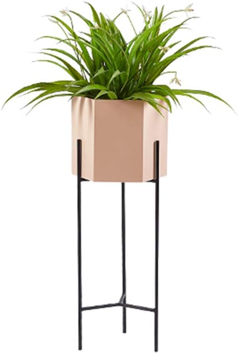 Nordic Metal Flower Stand Plant Pot Rack Indoor Living Room Balcony Decoration Display Shelf Outdoor Planter Holder Blue/Pink(Pink,L)