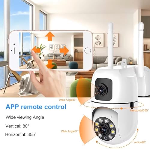 Image of Eyetech 4+4MP Smart WiFi PTZ CCTV Camera for Home Outdoor | 360 View | Color Night Vision | Two Way Audio | Wireless Security Camera with Mobile App V380 Pro (Mini Dome)