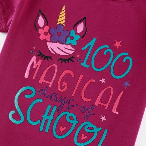 Image of 100 Days of School Shirt Girls and Kids Unicorn Heart Shirt
