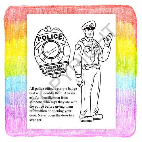Zoco - A Visit To The Police Station Kids Educational Coloring Books (25 Bulk Pack, Without Crayons) - Police Community Relations And Promotional Handout For Children - Games, Puzzles, Activities #TOP2