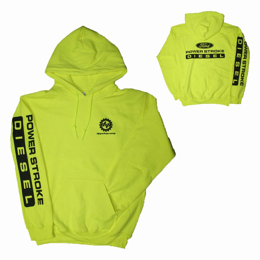 LARGE Yellow DPP Ford powerstroke diesel Hoodie hooded sweatshirt long sleeve