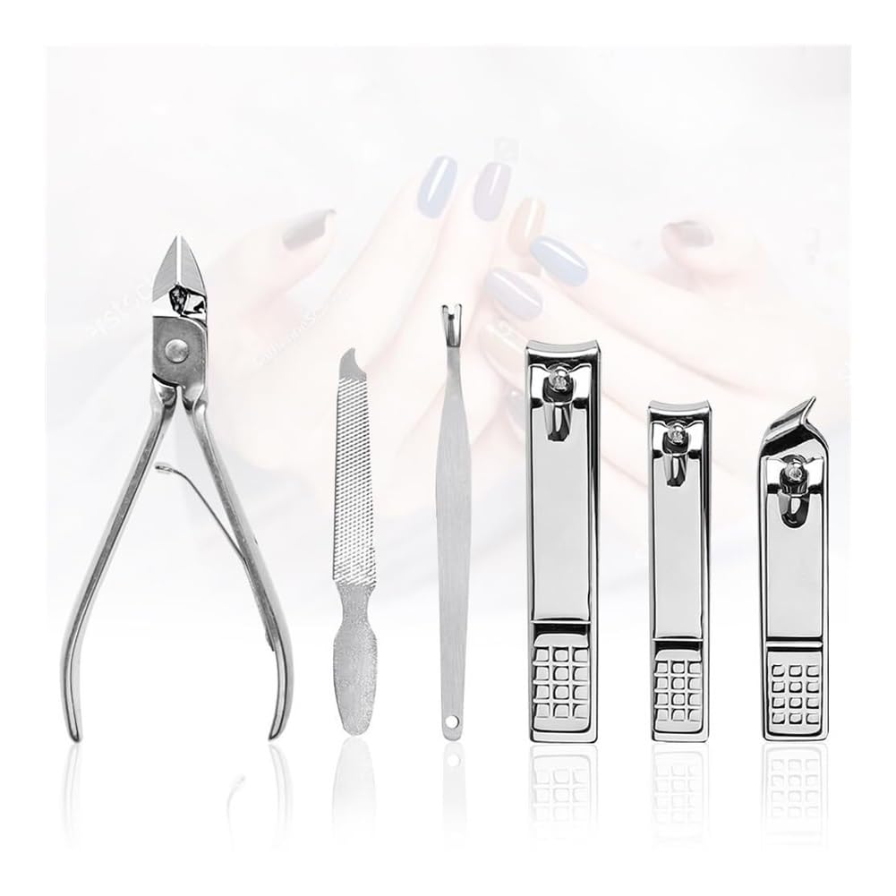 Cortaúñas, Set de manicura Profesional 18 en 1, Kit de Cuidado de uñas de Acero Inoxidable con Estuche de Viaje, Beige
