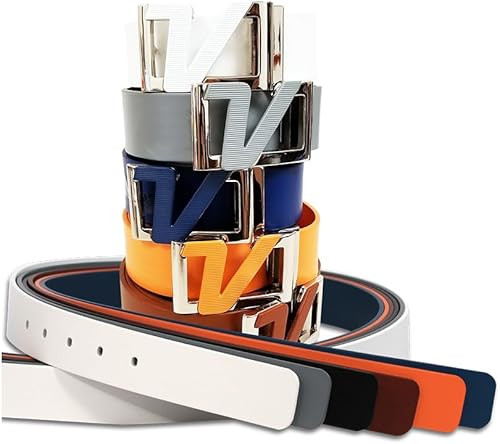 Miniatura 2 de AMBA7 Volvik Victory - Cinturón de cuero de golf, 100% auténtico, correa de cuero sólido italiano, tamaño libre hasta 42 pulgadas, blanco, negro,