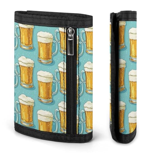 Cartoon Beer Print Wallet for Men, 8 Credit Card Holder Slim Minimalist Front Pocket Small Mens Bifold Wallets2