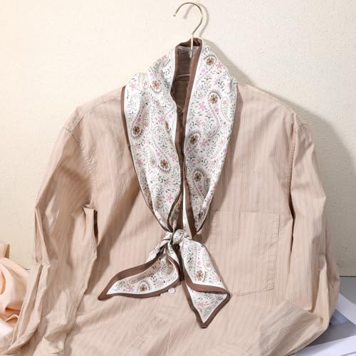 2PCS Silk Hair Scarf, Fashionable Satin Purse Scarf, Hair Scarfs for Women, Can be Used as Bag Accessories, Head Scarfs, Breathable Lightweight, Women's Gift, 55.9x5.8in3