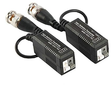 BW 1Pairs High Definition BNC to UTP Cat5/5e/6 Video Balun HD Transceivers Adapter Transmitter Support 720P/1080P AHD/CVI/TVI CCTV Camera-Black