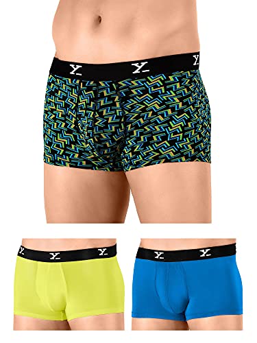Image of XYXX Men's Ace & Shuffle Micromodal Regular Fit Solid Antimicrobial Trunks with No Marks Waistband (Pack of 3)