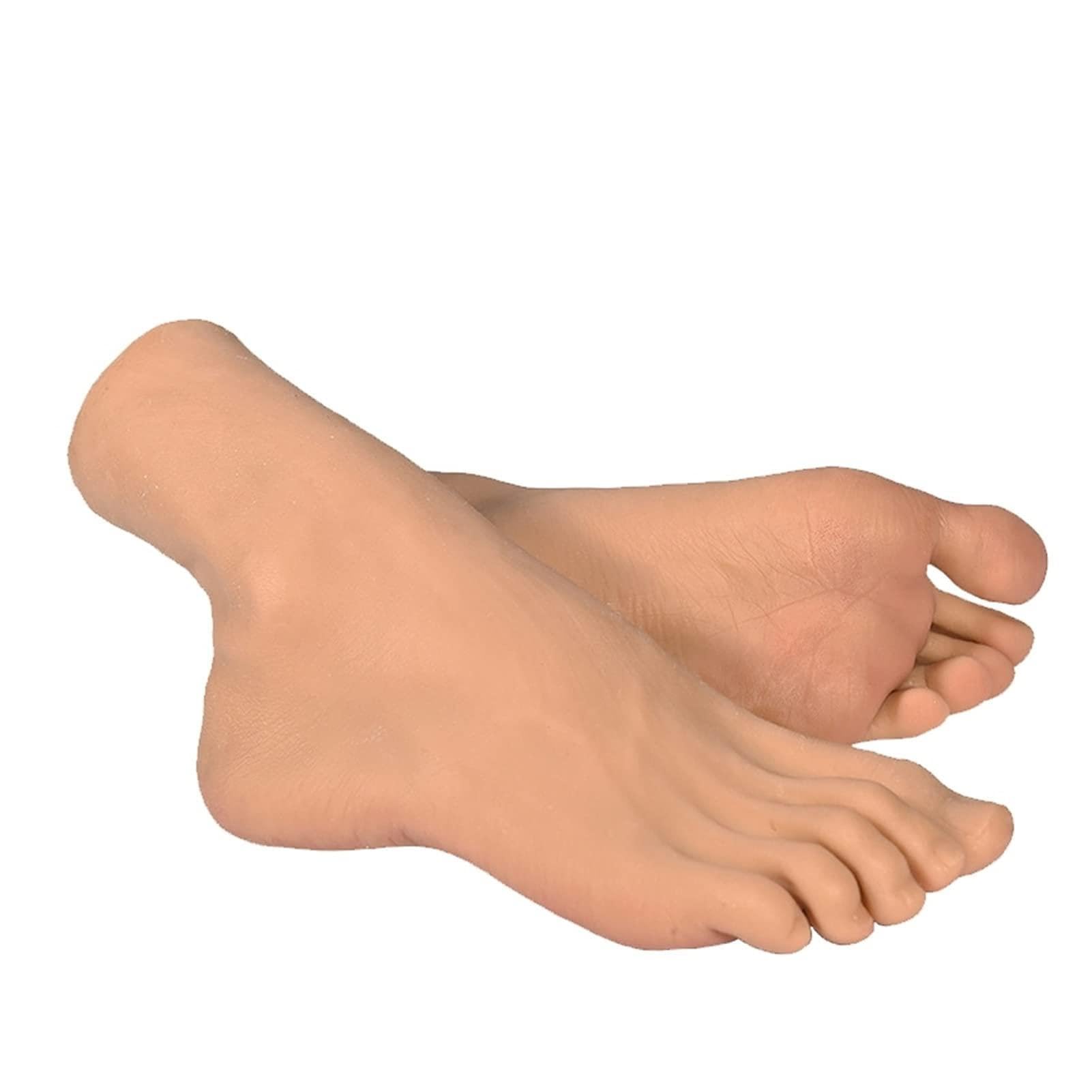 Modelo de pie de silicona realista 1 par de hombres de silicona pies maniquíes uno derecho izquierdo modelo de modelo for zapatos de visualización 44 tamaño(1 pcs right)