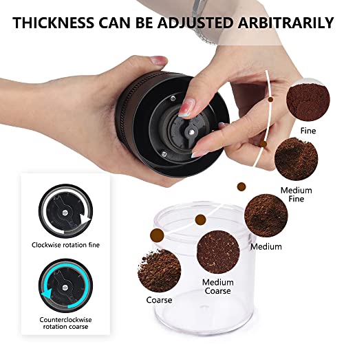 Vigind Portable Electric Burr Coffee Grinder, Coffee Maker With Grinder With Adjustable Settings, Burr Grinder With Multi Grind Setting, Usb Rechargeable Simple Push Button Operation With A Spoon #TOP2