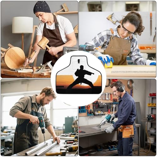 Delantal de trabajo Karate silhouette ajustable con 8 bolsillos miniatura 6