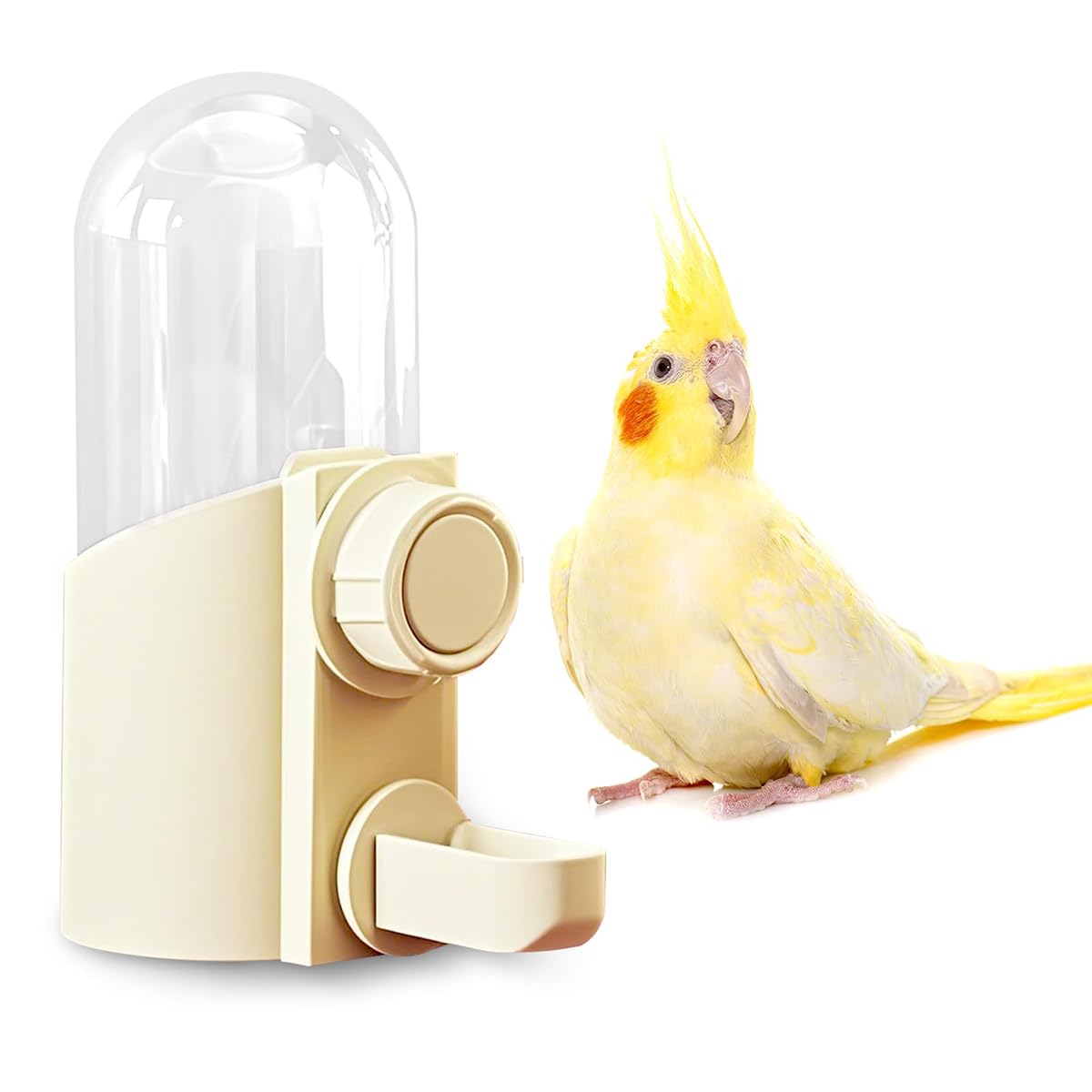 Bird Water Feeder, Automatic Hanging Bird Water Dispenser, No Drip Cage Mounted Waters Feeder for Parakeets, Cockatiels, Budgies