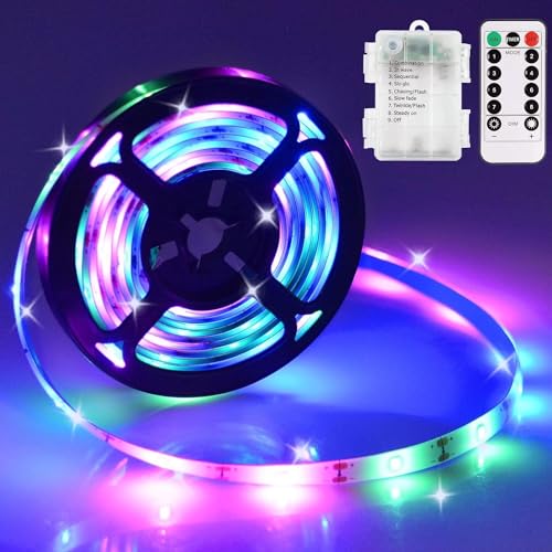 SMART DIRECT LED Strip Lights Battery Operated, 9.8ft 90 LED Strip Lig