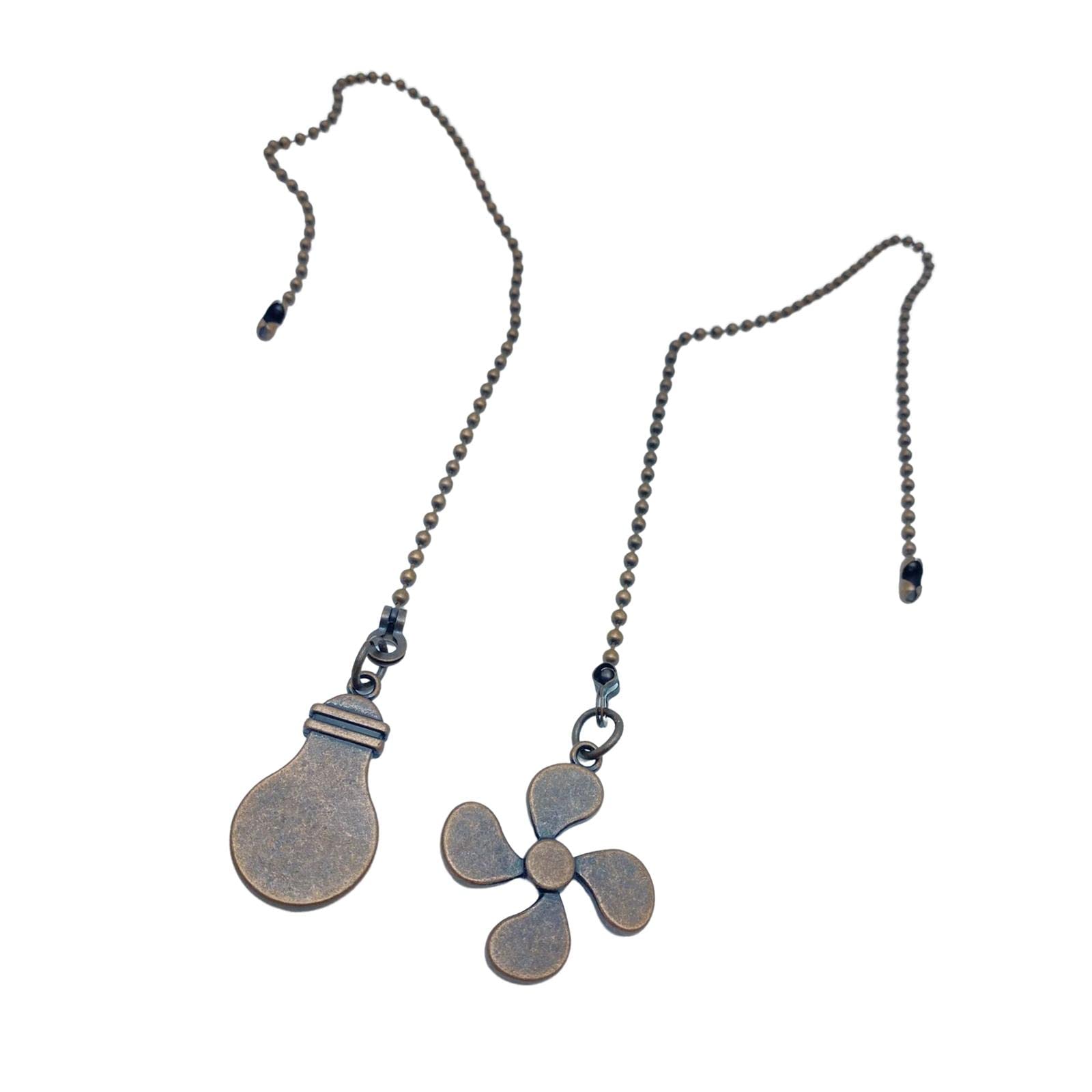 WOVEBIUS Ceiling Fan Pull Chain Ornaments Fan Extension Chain for Lamp Ceiling Fan Style B,Bronze