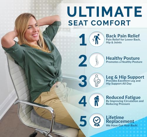 Image of ComfiLife Gel Enhanced Seat Cushion - Office Chair Cushion - Non-Slip Gel & Memory Foam Coccyx Cushion for Tailbone Pain - Desk Chair Car Seat Cushions Driving - Sciatica & Back Pain Relief (Gray)
