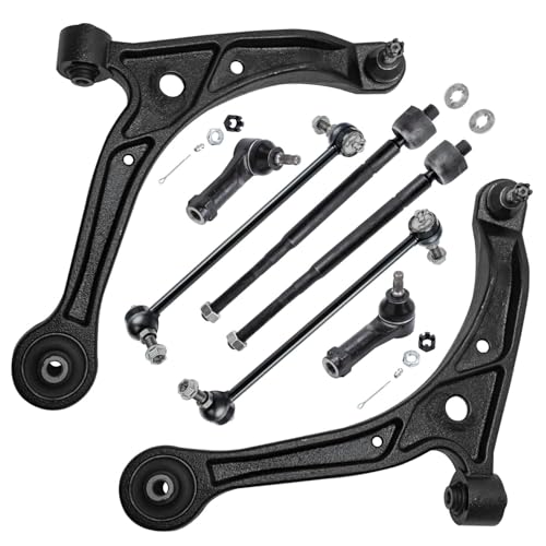 Image of Detroit Axle - 10pc Front End Kit for 2002 2003 2004 Honda Odyssey, 2 Struts with Coil Spring Assembly 2 Lower Control Arms with Ball Joint 2 Sway Bars 4 Inner Outer Tie Rods Replacement
