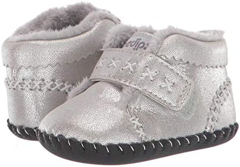 pediped Baby Girls Boot Crib Shoe, Silver, 0 6 Months Infant | Image 6