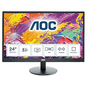 AOC M2470SWH – 24 Inch FHD Monitor, 60Hz,5ms, MVA, Speakers ( 1920 x 1080@ 60Hz, 250cd/m², HDMI 1.4 x 2/ VGA)