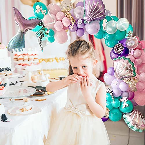 Image of DIY Balloon Garland Kit 95pack, Gold Confetti Balloons & Blue Pink Purple Latex Balloons for Baby Shower, Wedding, Birthday, Graduation,Party