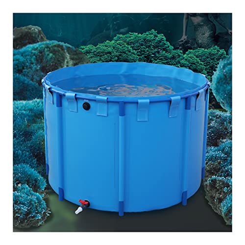 Tanque de acuicultura plegable, marco de acero, lona de PVC, estanque de peces, almacenamiento de agua portátil con válvula de drenaje, piscina temporal resistente