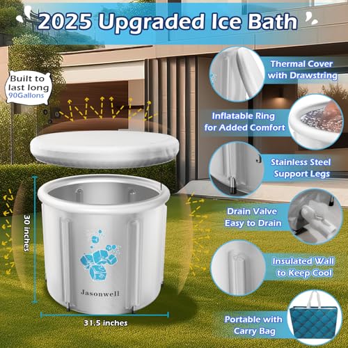 image for Jasonwell Ice Bath Tub for Athletes - Heavy Duty Cold Water Therapy Pl